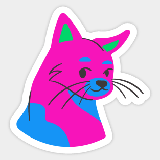 Cat in polysexual pride colors Sticker